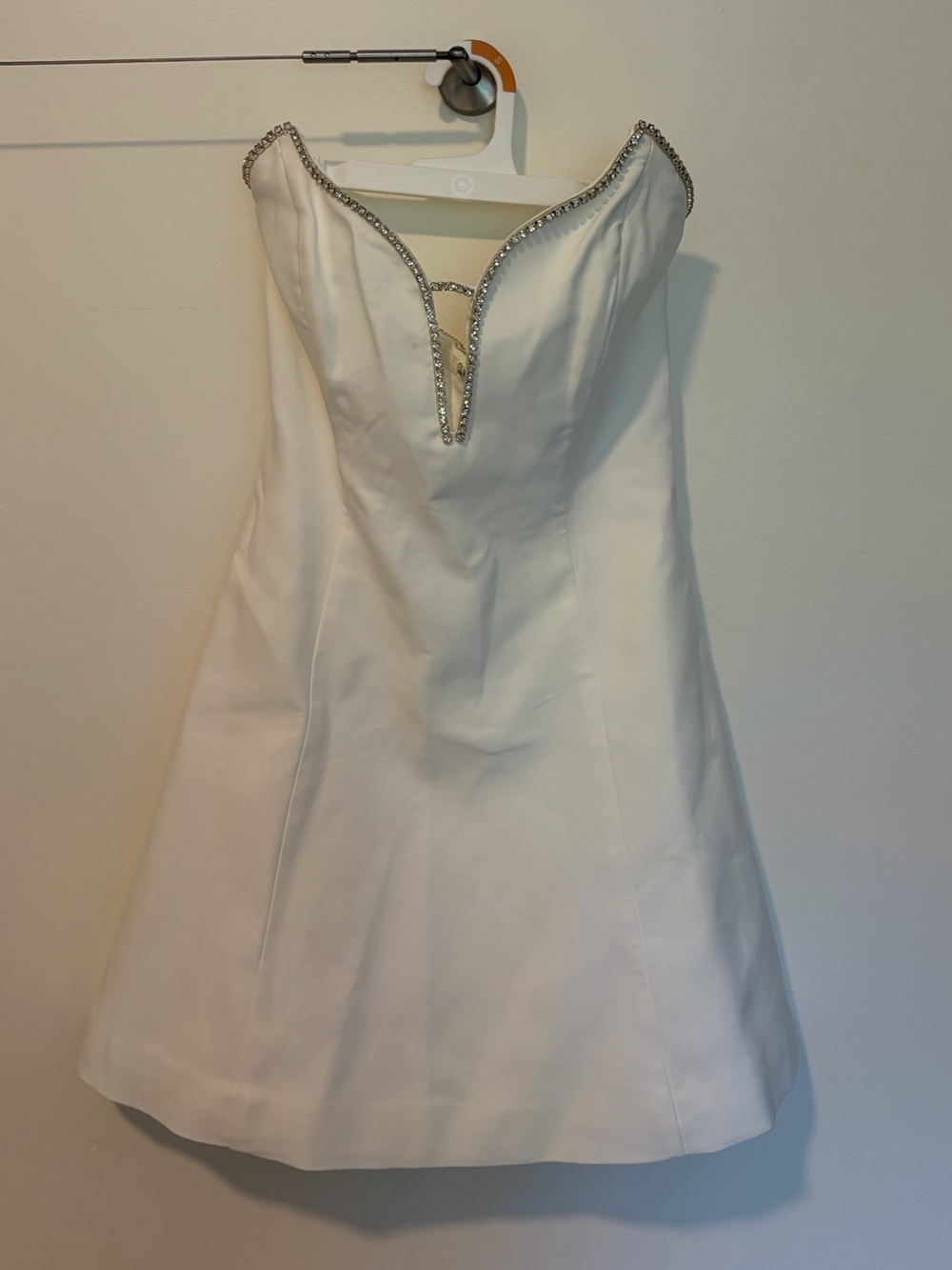 Sephora Strapless White A-Line Dress with Crystal Trim